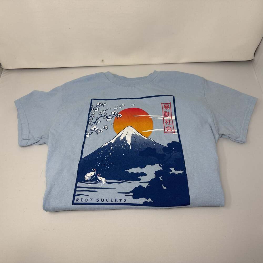 Riot Society Sunset Mountain Baby Blue T-Shirt
